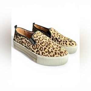 Halogen Leopard Calf Hair Platform Slip-On Sneakers – Size 7.5